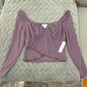 NWT Lavender Long Sleeve Top Size L